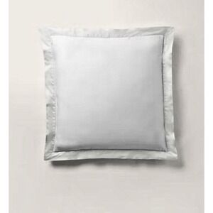 Ralph Lauren Organic Cotton Sateen Border European Sham‎ Parchment White $185